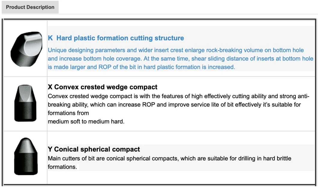 Drilling Borehole Roller Drill Bits for Water /Oil/Gas Well Drilling